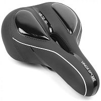 Седло Vinca Sport VS 72 Gel комфортное c гелем и фонариком, 270*200мм, с отверстием,  черное