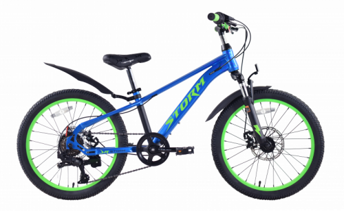 Велосипед TechTeam Storm 20"х11" синий, 2026