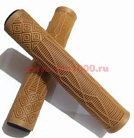Грипсы VLX-G53 BN без фланца, 166мм, с заглушками, коричневые, мягкие, без уп.