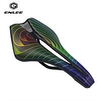 Седло Enlee DS-30G фитнесс/спорт,  MTB, с цветным принтом зеленое, унисекс. ARV000217