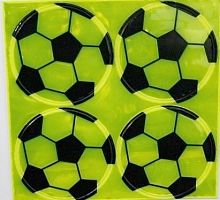 Набор стикеров светоотр, 4шт., желтые, "футбольные мячи" STA 118 football	