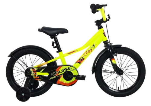 Велосипед TechTeam Cruise 16" neon green, неоновый зеленый (сталь), 2024