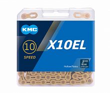 Цепь KMC X-10EL 10 ск. Extra Light, 1/2"x11/128", 116 зв, 10 скор, серебр, облегч, с замком