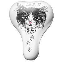 Седло детское Vinca Sport VS 18 "kotik" с замком 220*165мм., белое "котик"
