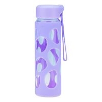 Фляга VSB 02, 450мл боросиликатное стекло с силикон. оплеткой, фиолетовая, glass purple