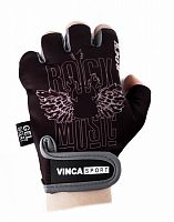 Перчатки VG 871 ROCK MUSIC, с силикон. принтом, черные с серым, размер XXL