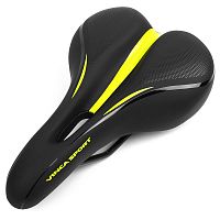 Седло Vinca Sport VS 131 gel black/green, комфортное, гель, 265*175мм, черное с зеленым