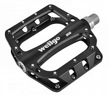 Педали WELLGO B030 алюм чёрные, фрезерованные AL-6061, промп, 22 сменных шипа, 398г.