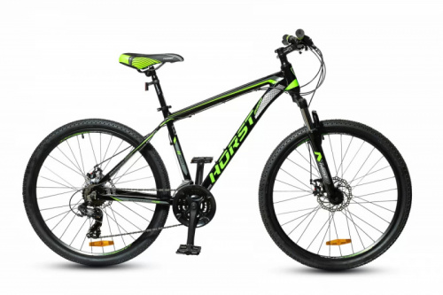 Велосипед HORST Genesis 26" 21" (22) черный/салатовый/серый