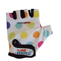 Перчатки детские Kiddimoto CLO-76-67 белые в цветной горошек, размер S на возраст 2-4 года