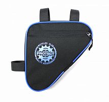 Сумка под раму, р-р 21х21х5, цвет черный/синий, PROTECT, 555-205
