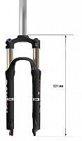 Вилка 26" Suntour SF16-RAIDON-XC LOR-26, ход 120мм.  жёсткость воздушной пружины. Диск PM.