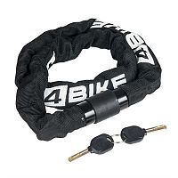 Велозамок - цепь 4Bike 605, цепь 6x1000 мм, с ключом, черный, ARV-605-BLK